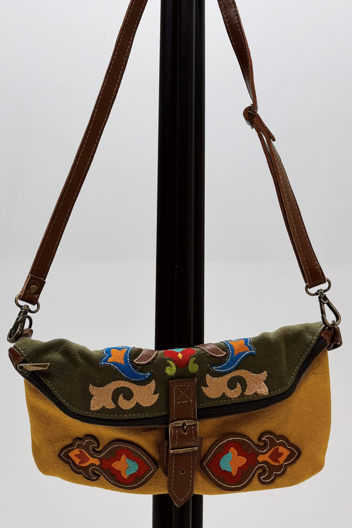Bolsa Pochete De Lona Artesanal Yacamim #772