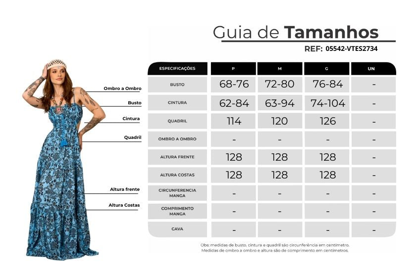 Vestido Longo Azul Estampa Paisley Yacamim D1