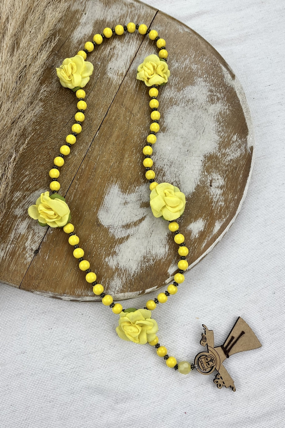 Colar Terço São Francisco De Assis Amarelo Yacamim #165