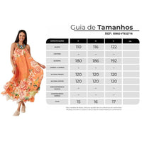 Vestido Midi Alças Reguláveis Laranja Estampado Yacamim E14