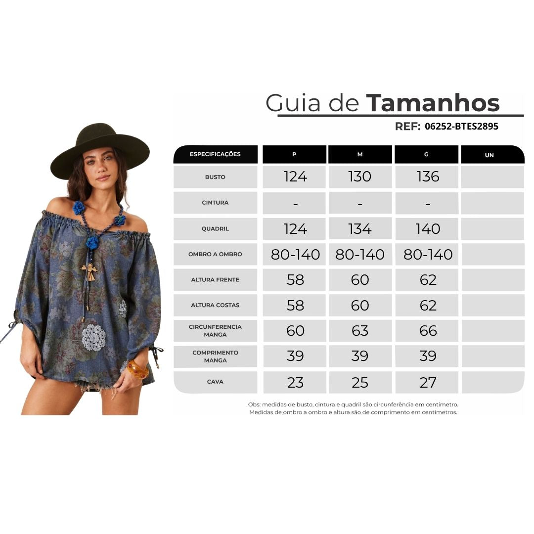 Bata Ciganinha Azul Petróleo Paraty Yacamim R1