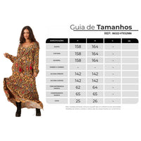 Vestido Longo Manga Longa Estampado Yacamim D1