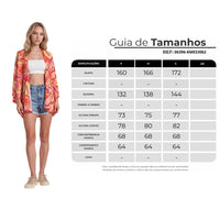 Kimono Curto Com Mangas Longas Rosa Estampado Yacamim J3