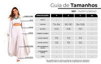 Calça Pantalona De Cintura Alta Branco Yacamim H2