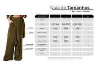 Calça Saruel Pantalona Verde Musgo Yacamim H1 Liso