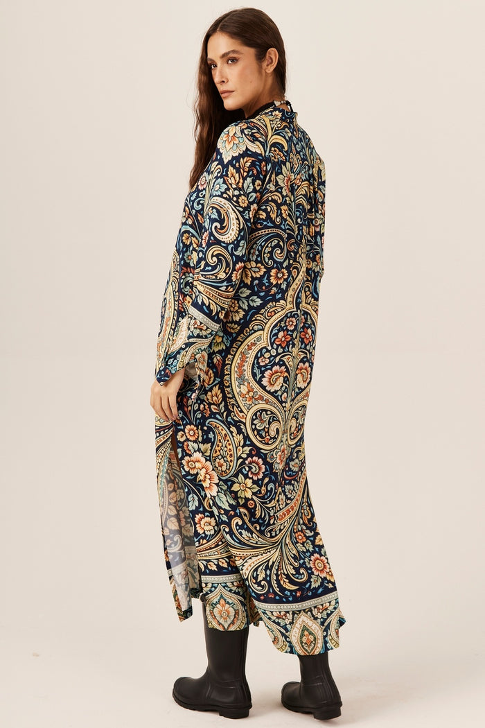 Chemise Midi Estampa Paisley Yacamim P1