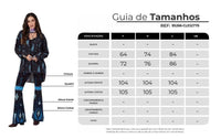 Calça Flare Azul Marinho Estampa Cashmere Yacamim A26