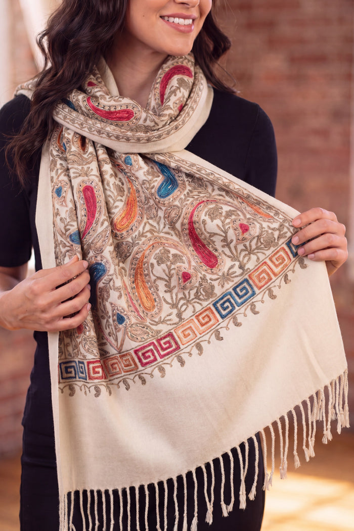 Cachecol Cashmere Bege Yacamim #1076