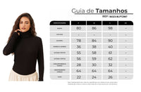Blusa Canelada Com Gola Alta Mangas Justas Preta Yacamim S9