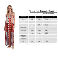 Vestido Longo De Alças Reguláveis Vermelho Estampa Geométrica Yacamim C9