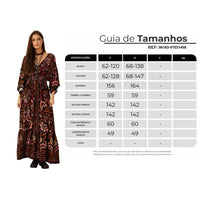 Vestido Longo Com Lastex Preto Estampado Yacamim C18