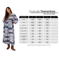 Vestido Midi Branco E Azul Geométrico Yacamim C8