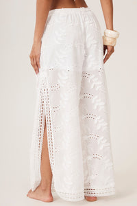 Calça Broderie Com Rendas Branco Yacamim H1