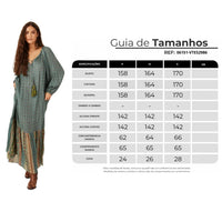 Vestido Longo Com Lurex Verde Patchwork Yacamim E19