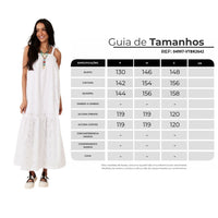 Vestido Longo De Alças Broderie Branco Yacamim D28