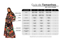 Vestido Longo Com Decote Em V Cavado Preto Estampado Yacamim C11