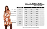 Vestido Curto Com Mangas Longas Marrom Estampado Yacamim C16