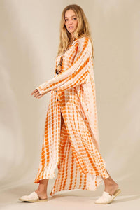 Chemise Longo Laranja Estampa Digital Tie Dye Yacamim