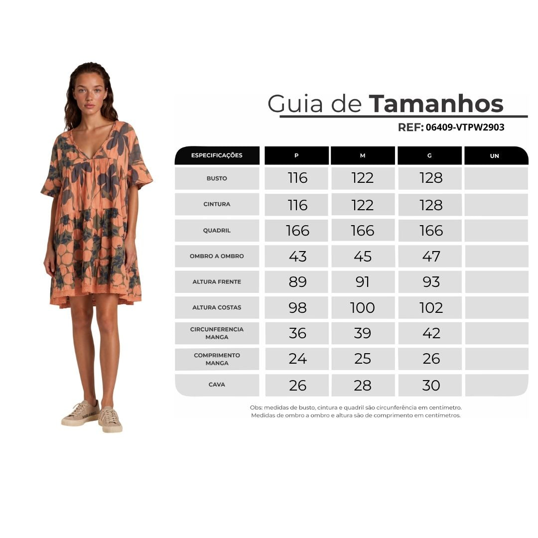 Vestido Curto Com Decote Em V Salmão Estampado Yacamim D25