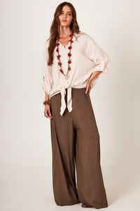 Calça Pantalona Verde Musgo Yacamim I10 Liso