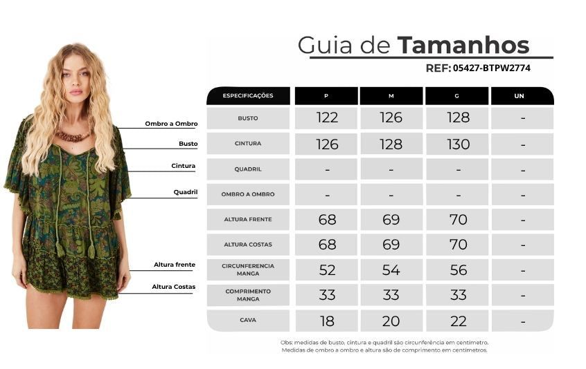 Bata Ampla Decote Ombro A Ombro Verde Patchwork Paisley Yacamim B1
