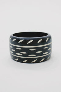 Pulseira Bracelete Largo De Cerâmica Com Textura Yacamim #758