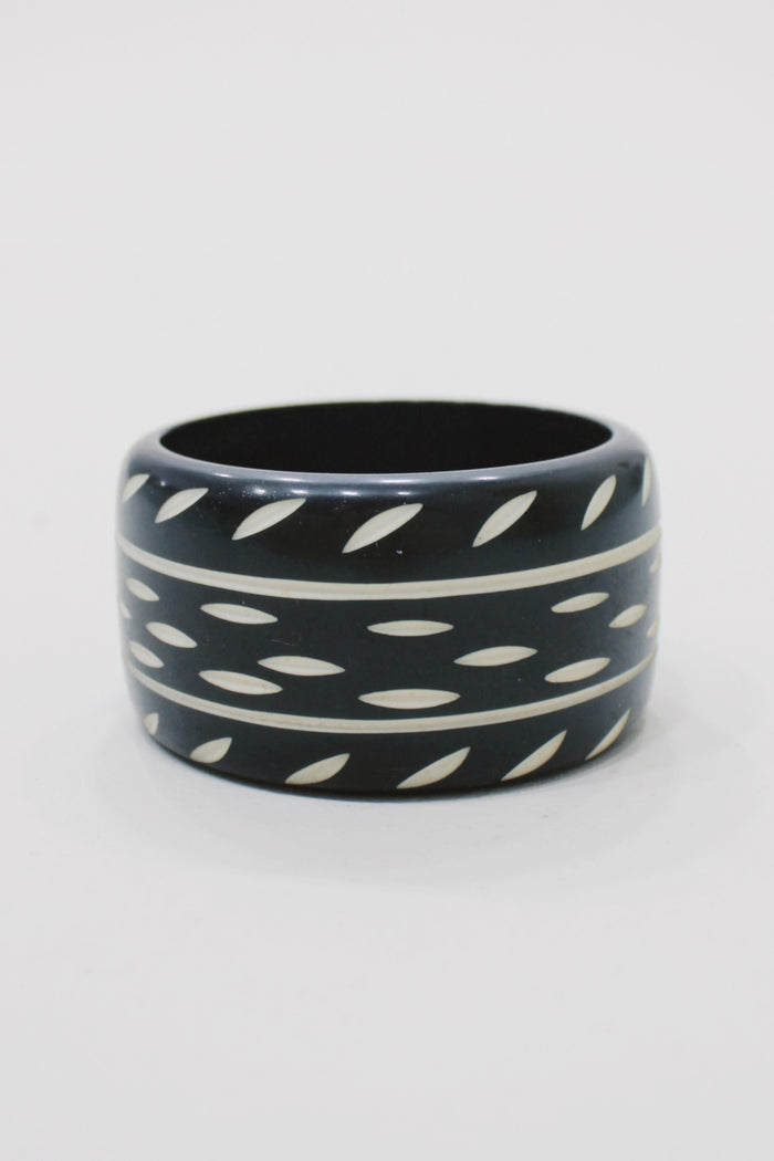 Pulseira Bracelete Largo De Cerâmica Com Textura Yacamim #758