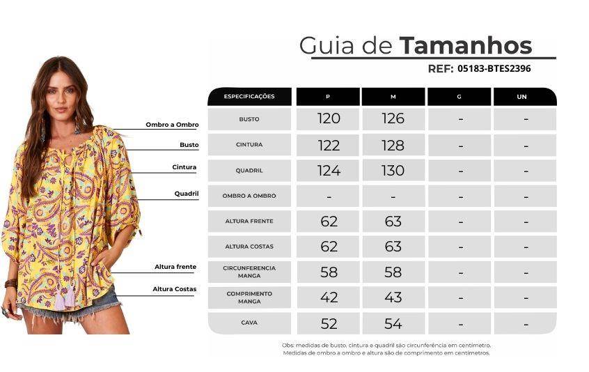Bata Ampla Amarela Estampa Cashmere Yacamim B4