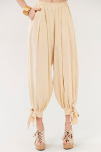 Calça Aladim Gaze Marrakesh Bege Yacamim A30
