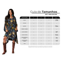 Kaftan Amplo Com Mangas Longas Preto Floral Yacamim I10