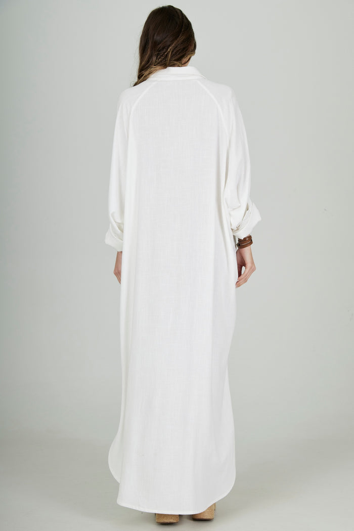 Chemise Longa De Viscolinho Off White Yacamim P3