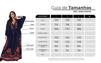 Vestido Longo Azul Marinho Estampa Cashmere Yacamim C11