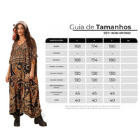Kaftan Amplo Midi Preto Estampa Paisley Yacamim J10