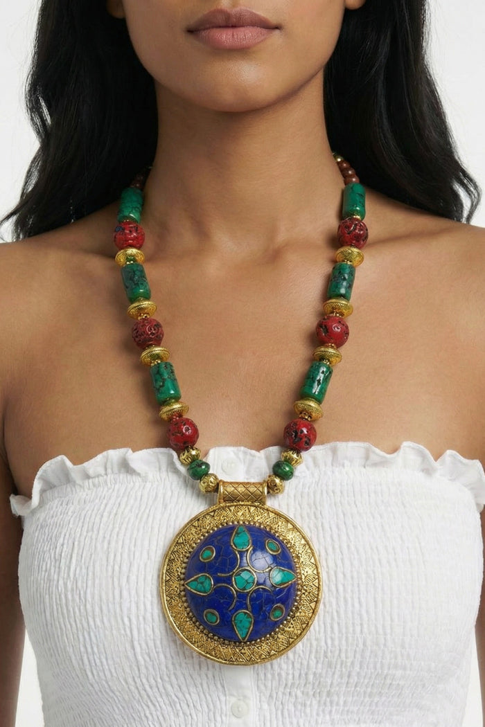 Colar Indiano Com Pedras Yacamim #833