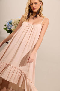Vestido Mullet Com Alças Reguláveis Bege Yacamim E8