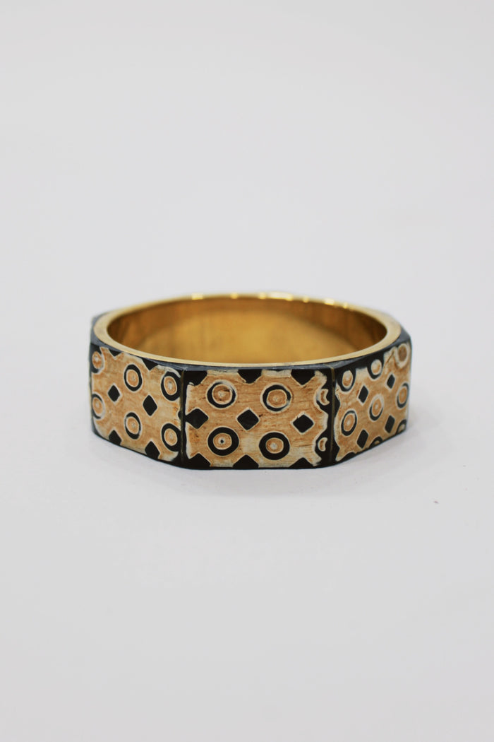 Pulseira Bracelete De Metal Com Madeira Yacamim #760