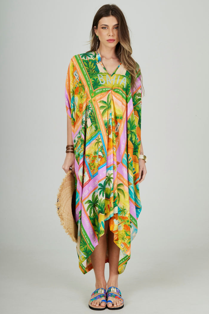 Kaftan Verde quadrado Coleção Bahêa Yacamim Q9