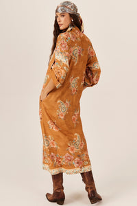 Chemise Midi Mostarda Estampa Paisley Yacamim P5