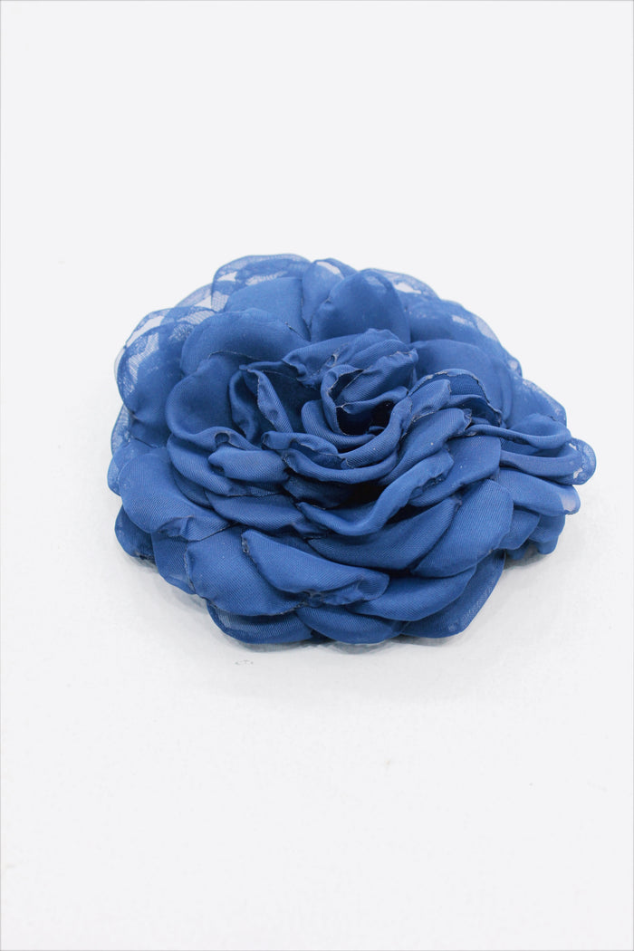 Presilha De Cabelo Flor De Tule Azul Marinho Yacamim #548