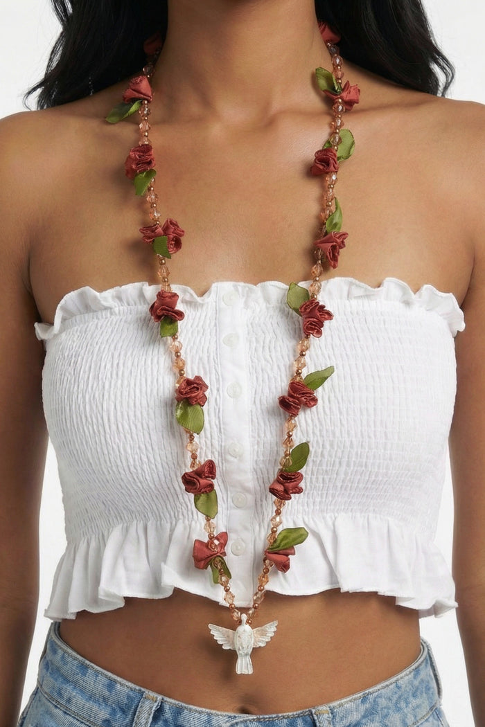 Colar Espírito Santo Flores Rosé Yacamim #503
