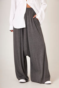 Calça Saruel De Malha Cinza Escuro Yacamim H4 liso