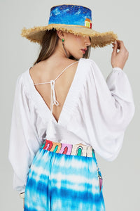 Bata Cropped Ombro A Ombro Branco Coleção Bahêa Yacamim Q2