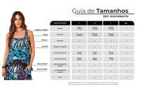 Regata Básica Alongada Azul Estampa Digital De Batik Yacamim A38