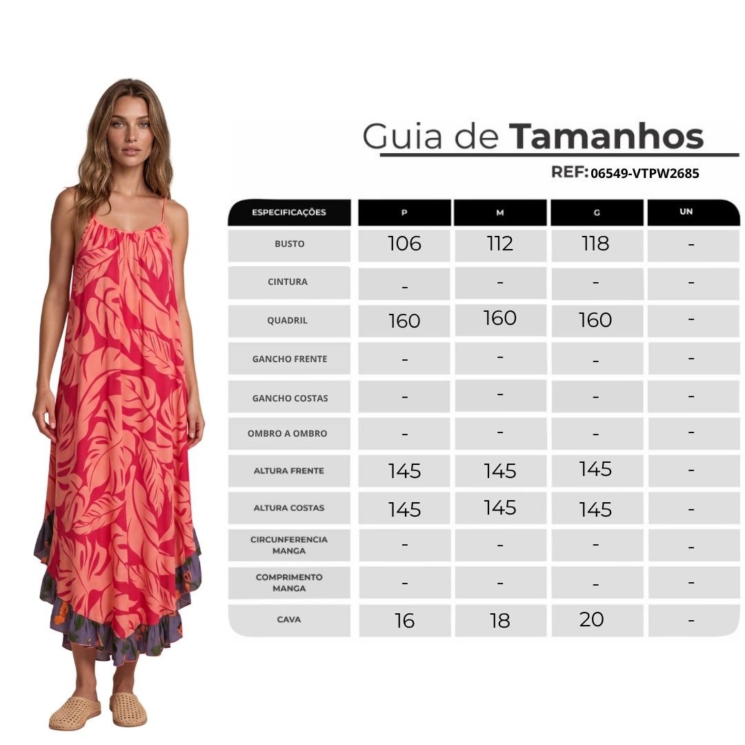 Vestido Midi De Alças Reguláveis Rosa Estampado Patchwork Yacamim C14