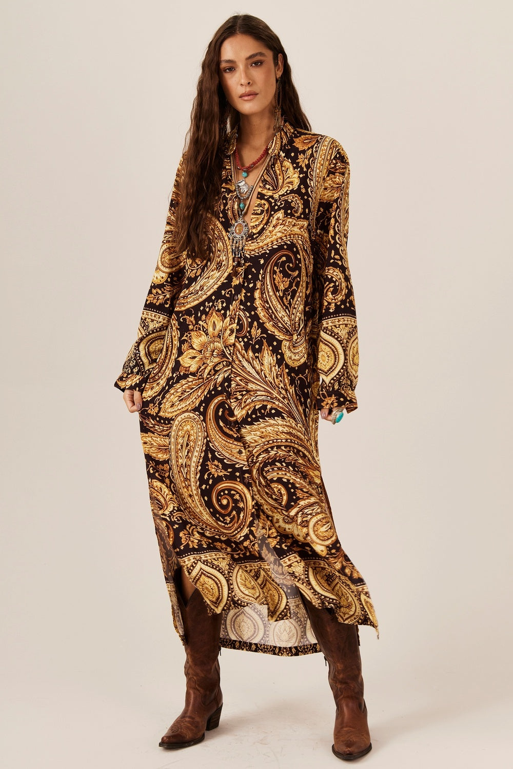 Chemise Midi Estampa Paisley Yacamim P6