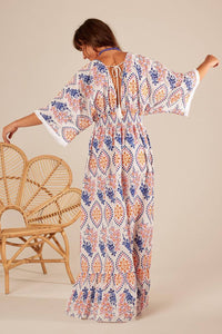 Vestido Longo Broderie Branco Com Bordados Yacamim