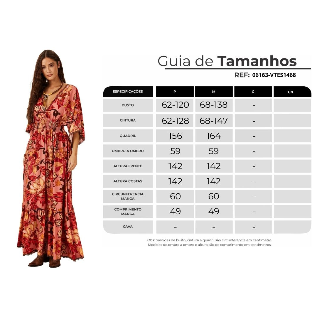 Vestido Longo Com Lastex Na Cintura Rosa Estampado Yacamim D7