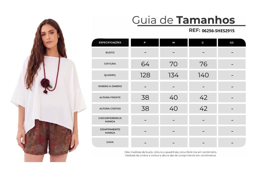 Shorts Com Flores Bordadas Marrom Paraty Yacamim R4
