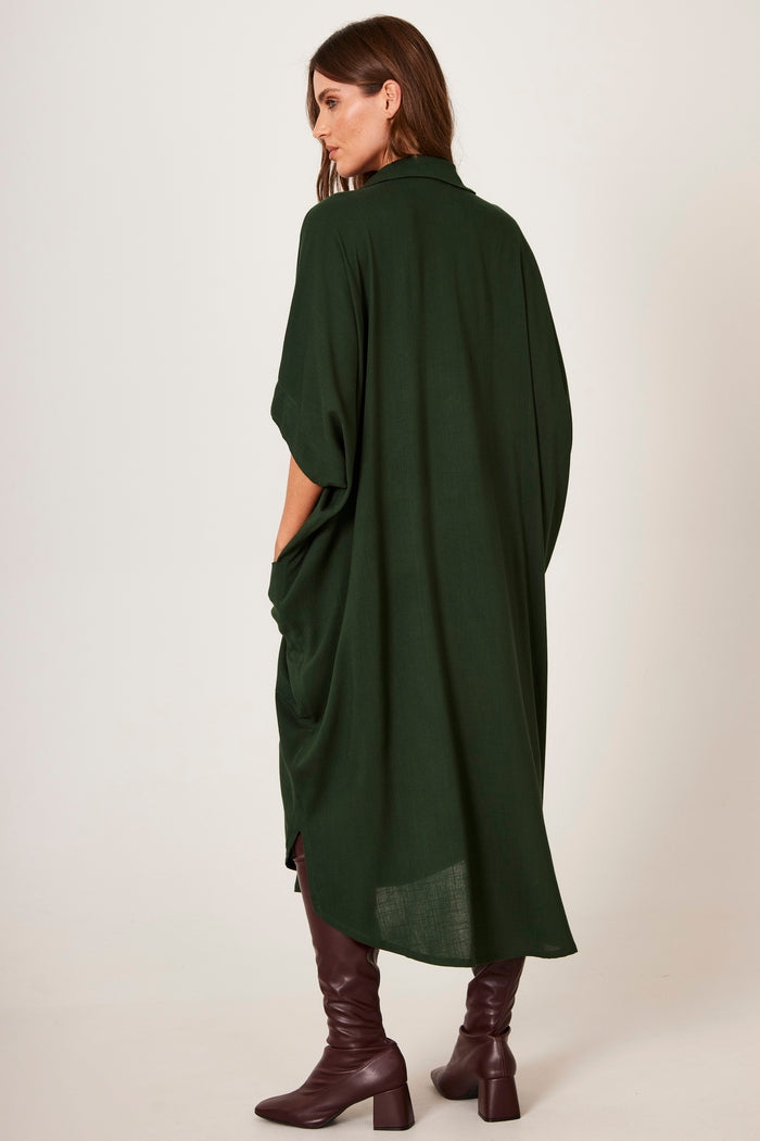 Chemise Longo Verde Escuro Yacamim N8