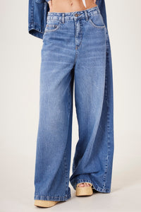 Calça Jumbo Azul Jeans Yacamim G2/3
